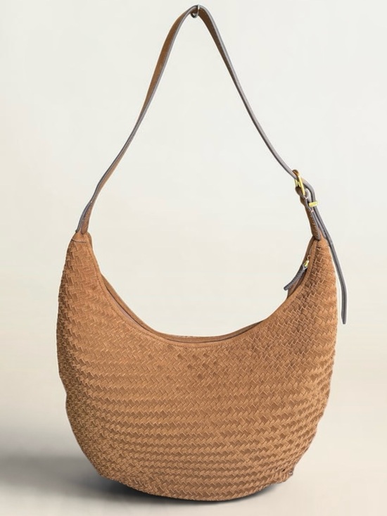Madewell Handbags - 🆕 Madewell Essentials Curve Woven Shoulder Bag Suede Leather